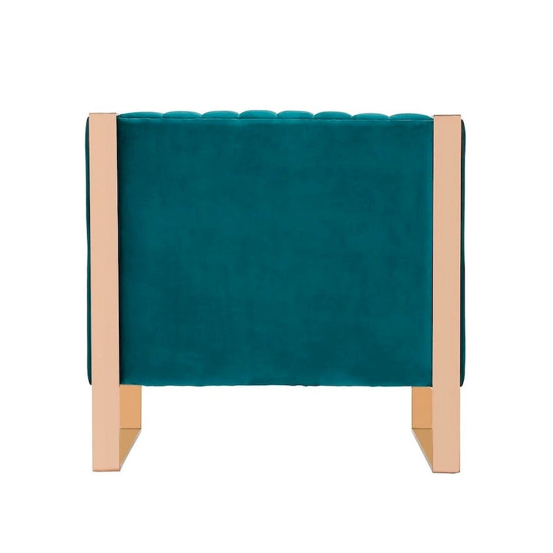 Fauteuil d'appoint en velours à cadre doré Trillium