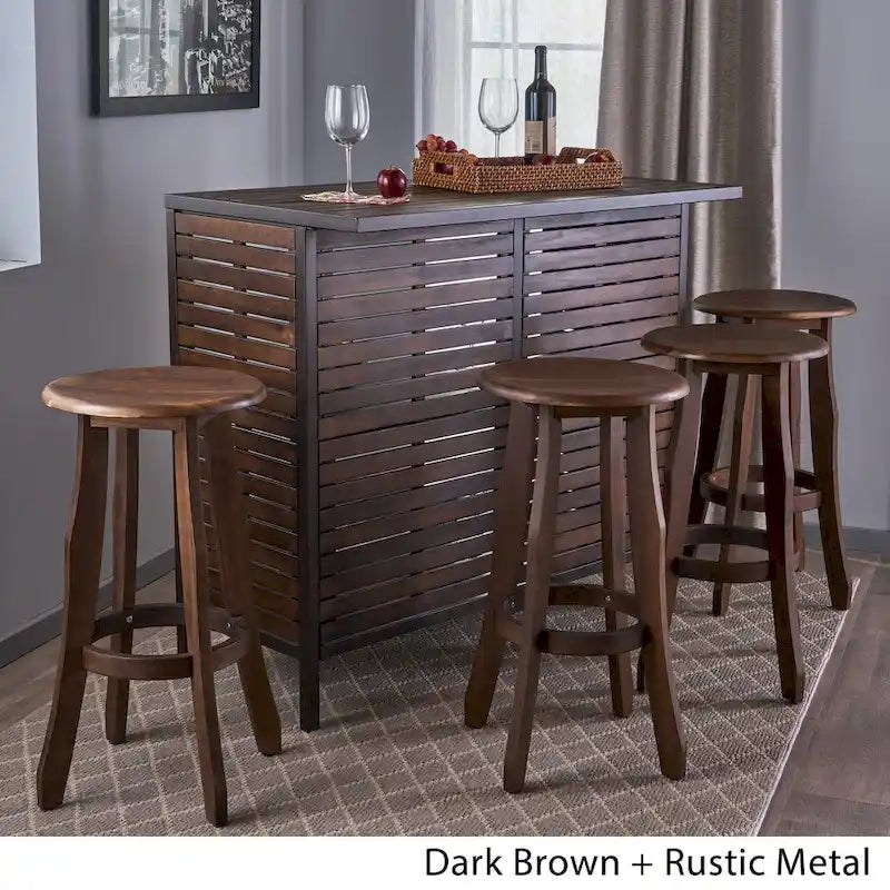 Ensemble de bar en bois d'acacia