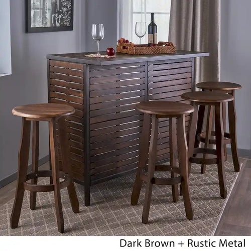 Ensemble de bar en bois d'acacia