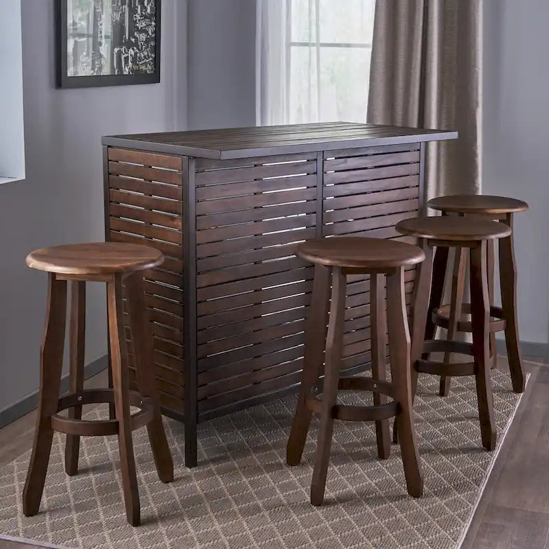 Ensemble de bar en bois d'acacia
