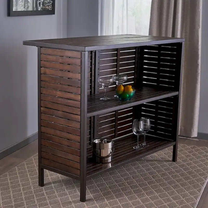 Ensemble de bar en bois d'acacia