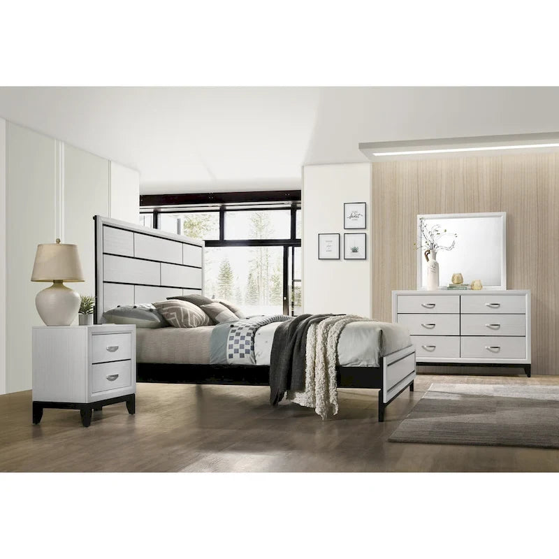 Meubles de chambre à coucher contemporains en panneaux blancs