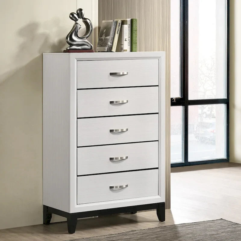 Meubles de chambre à coucher contemporains en panneaux blancs