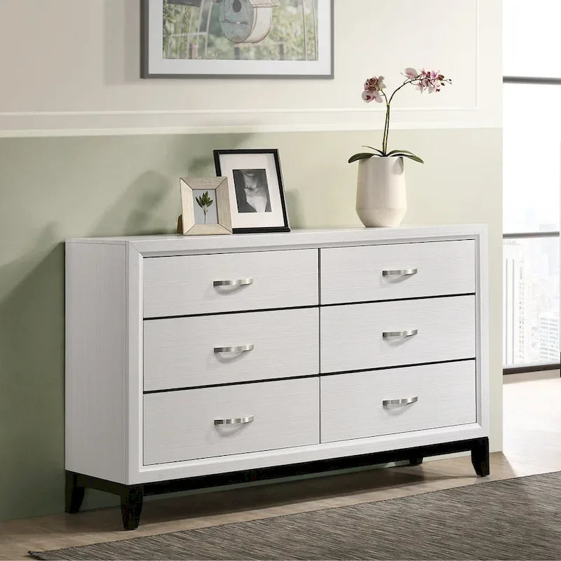 Meubles de chambre à coucher contemporains en panneaux blancs