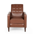 Fauteuil inclinable capitonné mi-siècle en similicuir