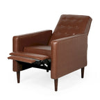 Fauteuil inclinable capitonné mi-siècle en similicuir