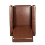Fauteuil inclinable capitonné mi-siècle en similicuir