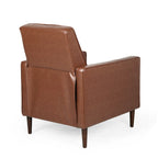 Fauteuil inclinable capitonné mi-siècle en similicuir