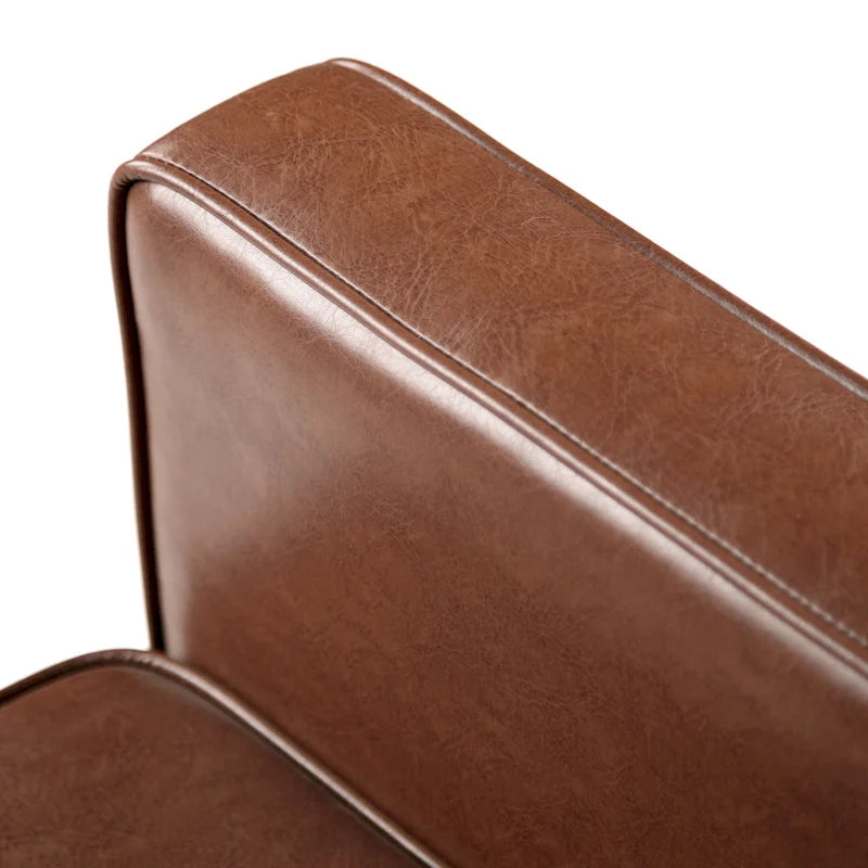 Fauteuil inclinable capitonné mi-siècle en similicuir