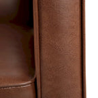 Fauteuil inclinable capitonné mi-siècle en similicuir