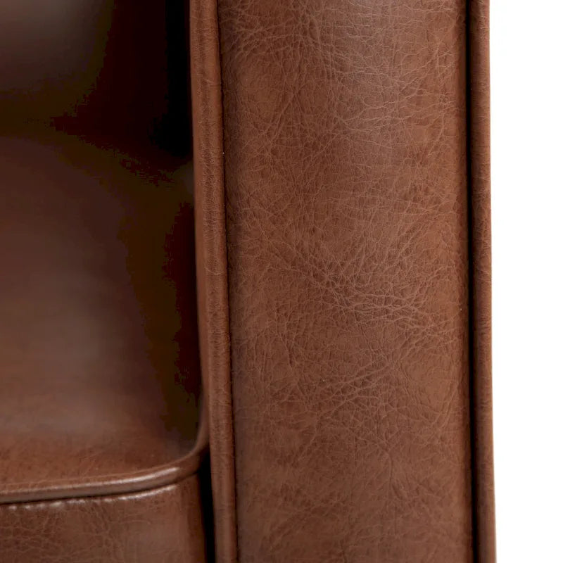 Fauteuil inclinable capitonné mi-siècle en similicuir