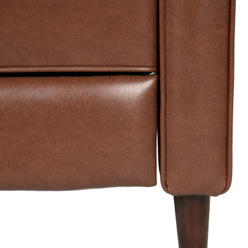 Fauteuil inclinable capitonné mi-siècle en similicuir