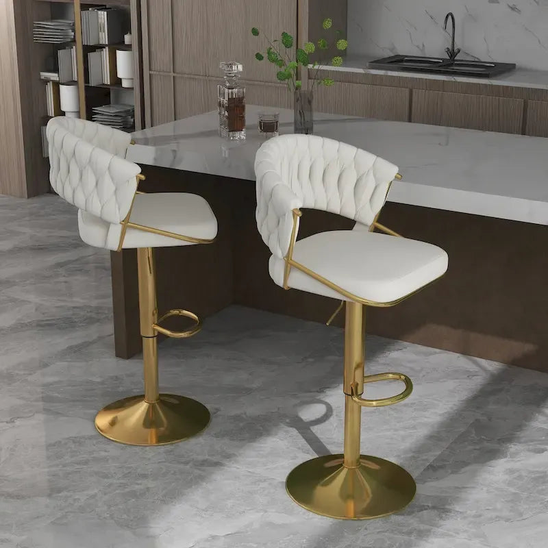 Tabouret de bar réglable en hauteur avec siège pivotant