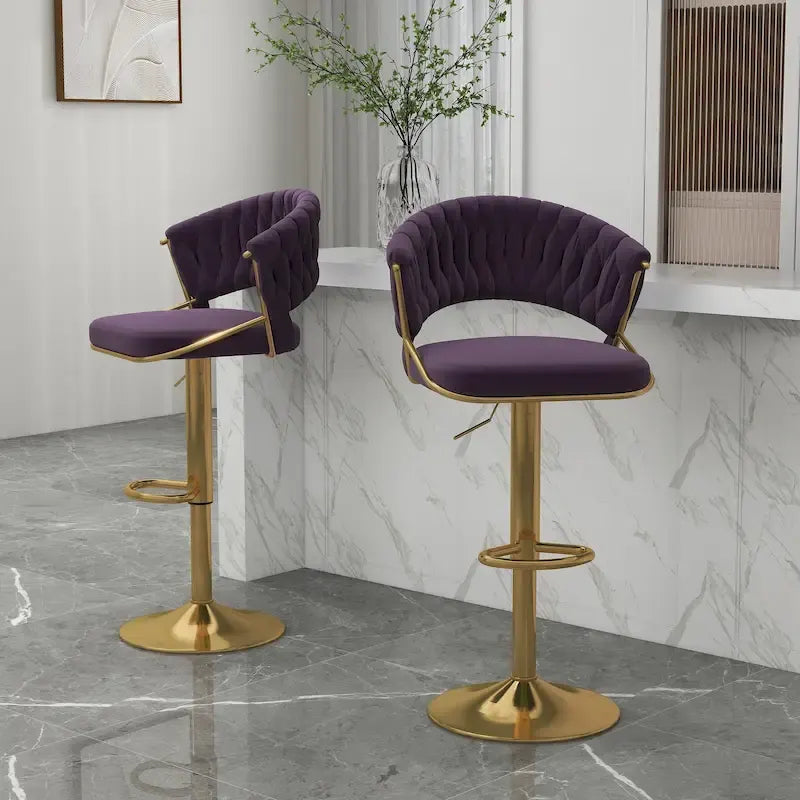 Tabouret de bar réglable en hauteur avec siège pivotant