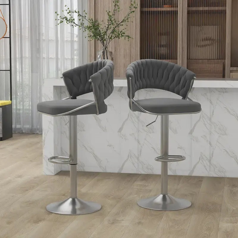 Tabouret de bar réglable en hauteur avec siège pivotant
