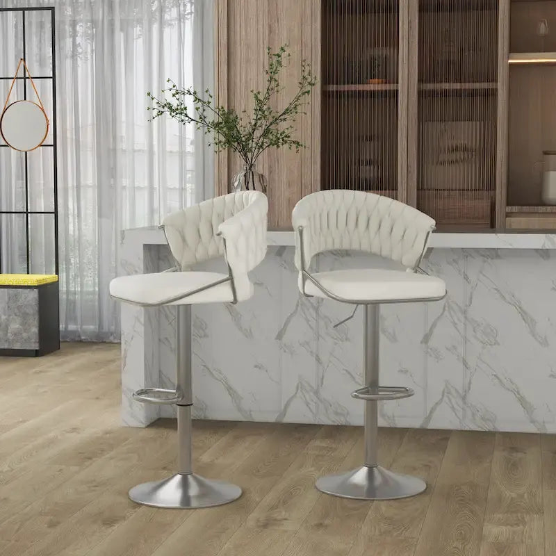 Tabouret de bar réglable en hauteur avec siège pivotant