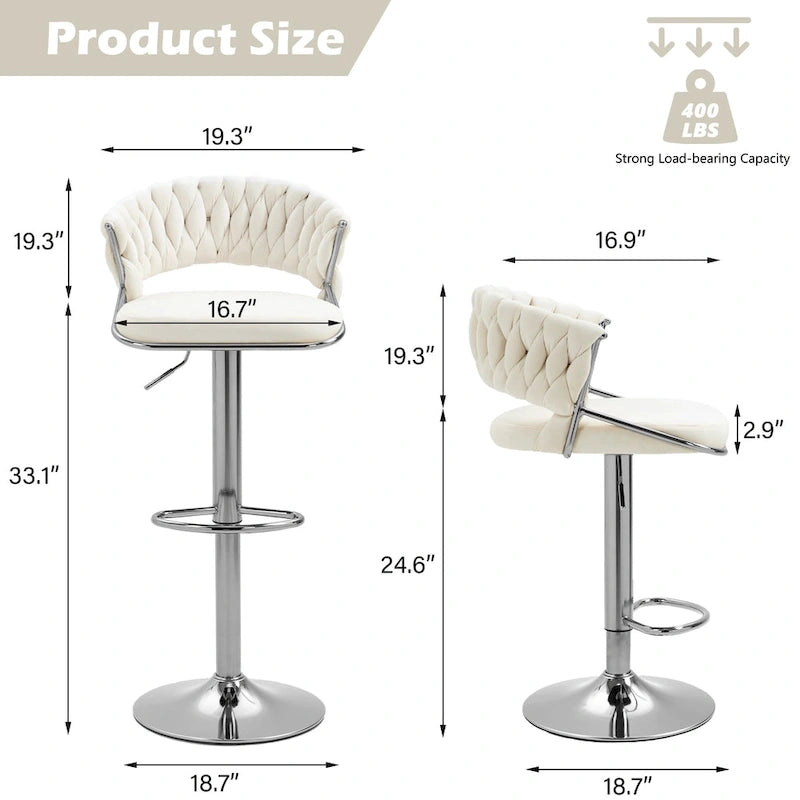 Tabouret de bar réglable en hauteur avec siège pivotant
