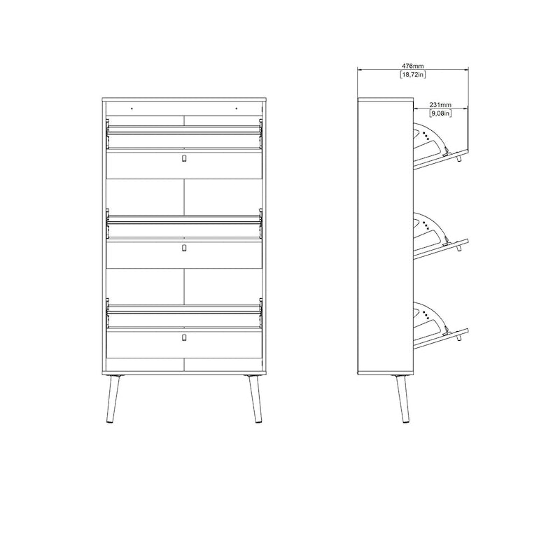Meuble de rangement pour chaussures à 3 tiroirs