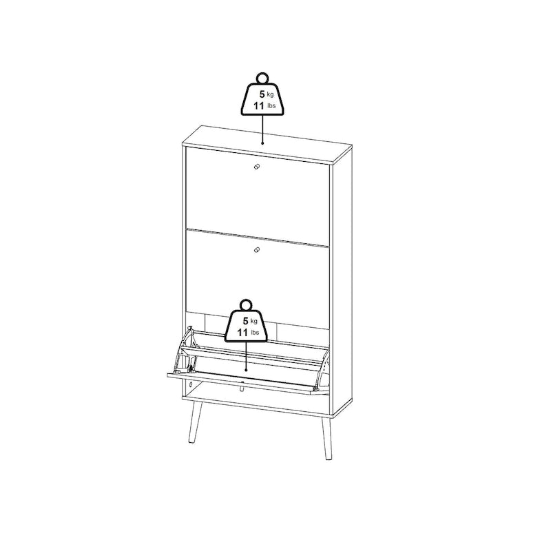 Meuble de rangement pour chaussures à 3 tiroirs
