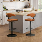 Tabourets de bar pivotants réglables en bois courbé