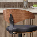 Tabourets de bar pivotants réglables en bois courbé