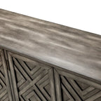 Buffet de rangement traditionnel patiné avec étagères réglables