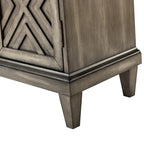 Buffet de rangement traditionnel patiné avec étagères réglables