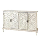 Buffet de rangement traditionnel patiné avec étagères réglables