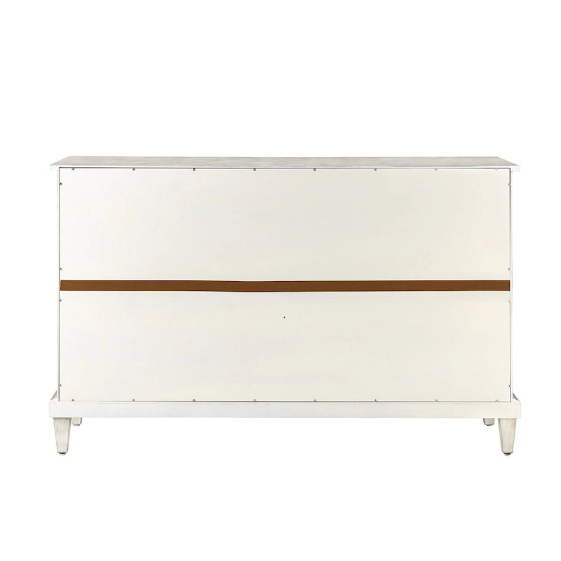 Buffet de rangement traditionnel patiné avec étagères réglables