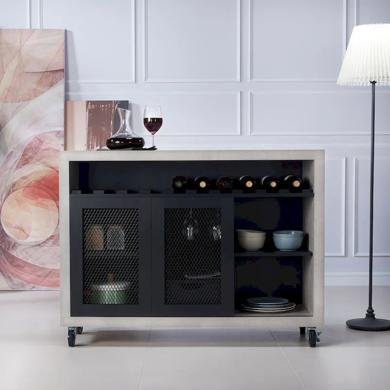 Buffet roulant contemporain à 4 étagères