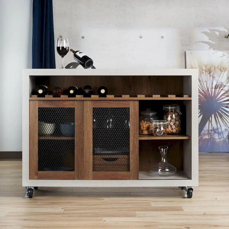 Buffet roulant contemporain à 4 étagères