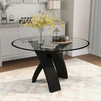 Table à manger ronde contemporaine en verre de 52 pouces