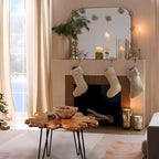 Table basse en bois massif (Live Edge) avec pieds épingle