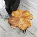 Table basse en bois massif (Live Edge) avec pieds épingle
