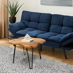 Table basse en bois massif (Live Edge) avec pieds épingle