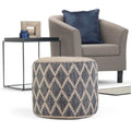 Pouf rond bohème en jute tressée naturelle