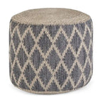 Pouf rond bohème en jute tressée naturelle