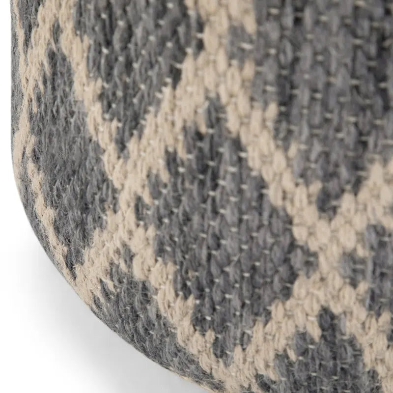 Pouf rond bohème en jute tressée naturelle