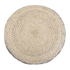 Pouf rond bohème en jute tressée naturelle
