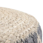 Pouf rond bohème en jute tressée naturelle