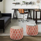 Pouf rond bohème en jute tressée naturelle