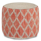 Pouf rond bohème en jute tressée naturelle