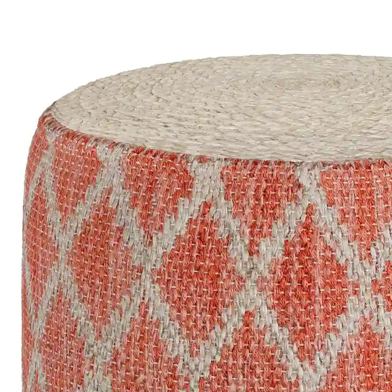Pouf rond bohème en jute tressée naturelle