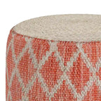 Pouf rond bohème en jute tressée naturelle