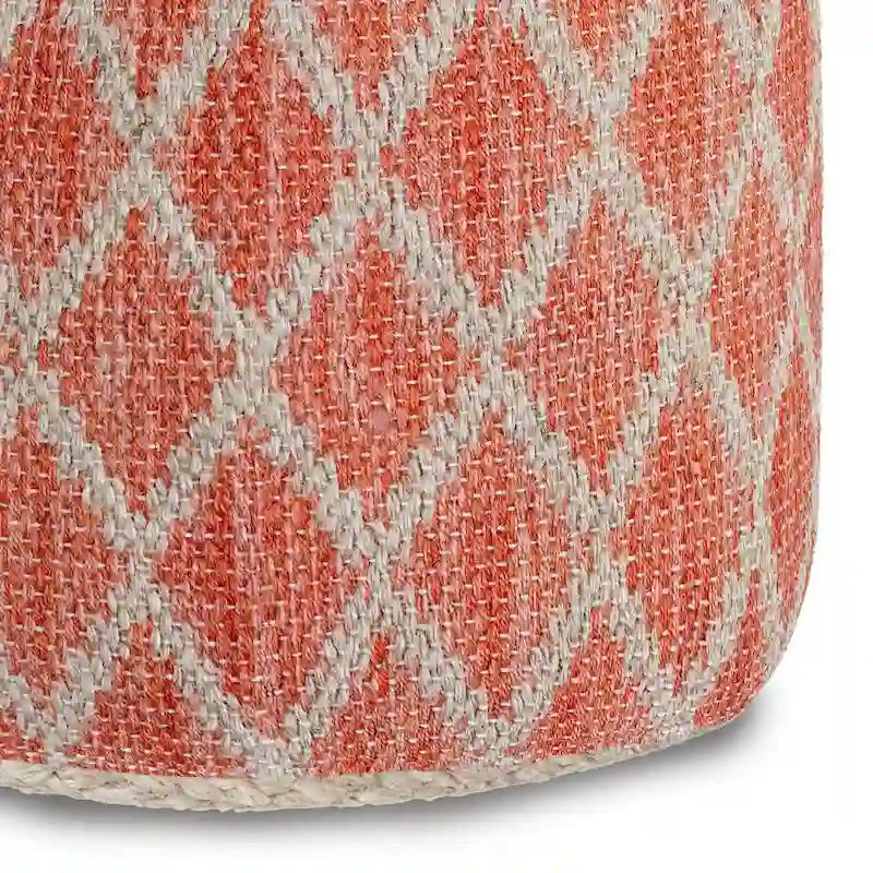 Pouf rond bohème en jute tressée naturelle
