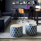 Pouf rond bohème en jute tressée naturelle