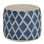 Pouf rond bohème en jute tressée naturelle