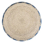 Pouf rond bohème en jute tressée naturelle