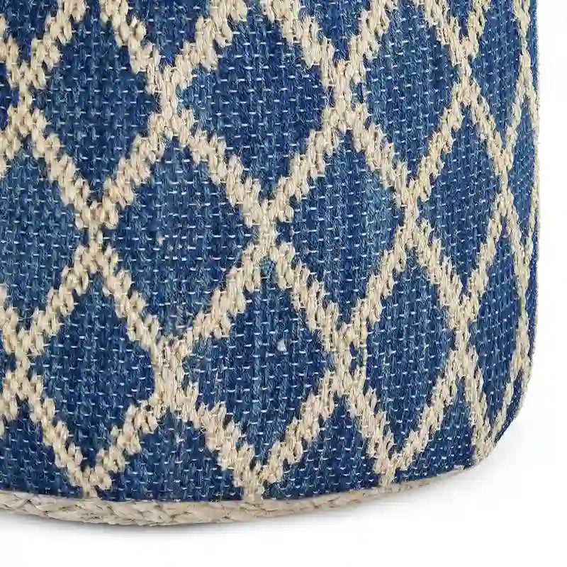 Pouf rond bohème en jute tressée naturelle