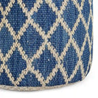 Pouf rond bohème en jute tressée naturelle